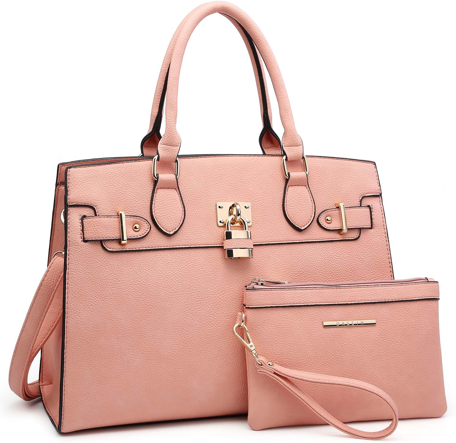 Dasein Women Handbags and Purses Ladies Shoulder Bag Top Handle Satchel Tote Work Bag with Matching Clutch