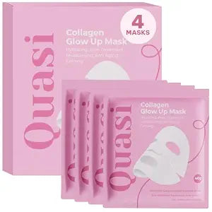 Bio-Collagen Face Mask Overnight – Hydrating Korean Sheet Mask – Niacinamide &amp; Low Molecular Collagen – Firming &amp; Smoothing Skincare for All Skin Types – 4 Masks