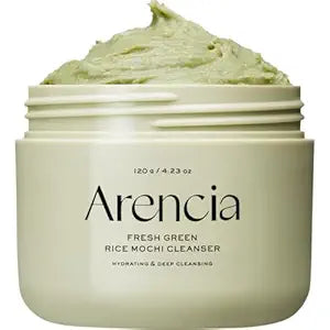 ARENCIA Korean Rice Mochi Face Cleanser - Face Wash, Gentle Scrub All in One for Deep Cleansing, Moisturizing, Pore Minimizing with Rice Water &amp; Green Tea (4.23oz)