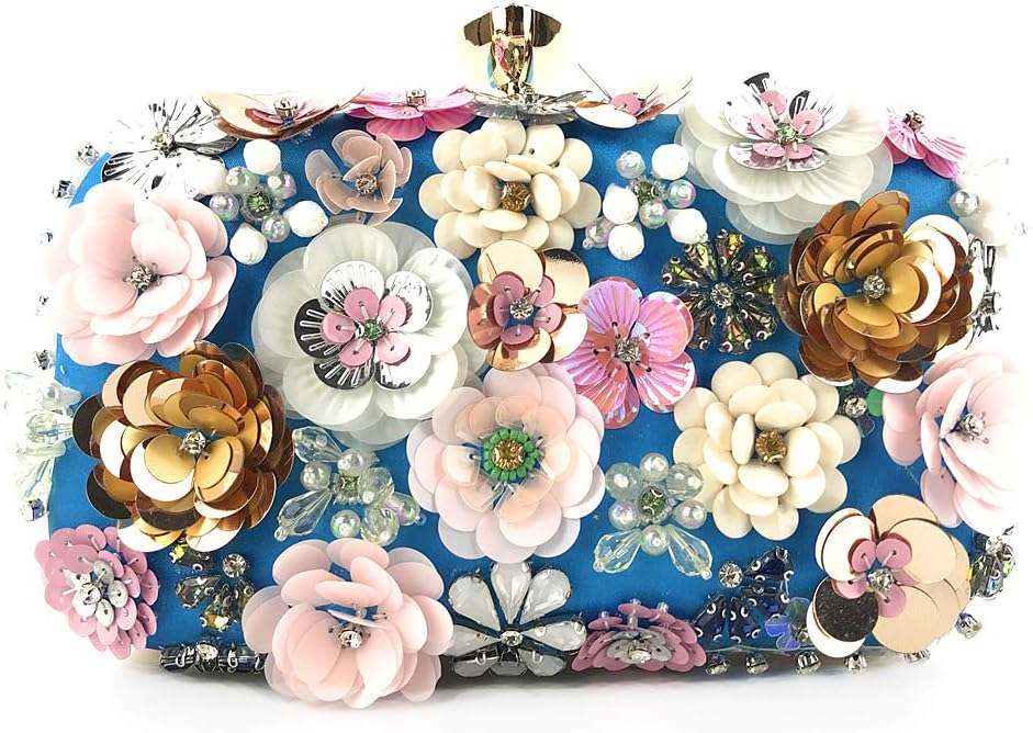 Women Clutches Flower Evening Handbag Chain Strap Shoulder Bag