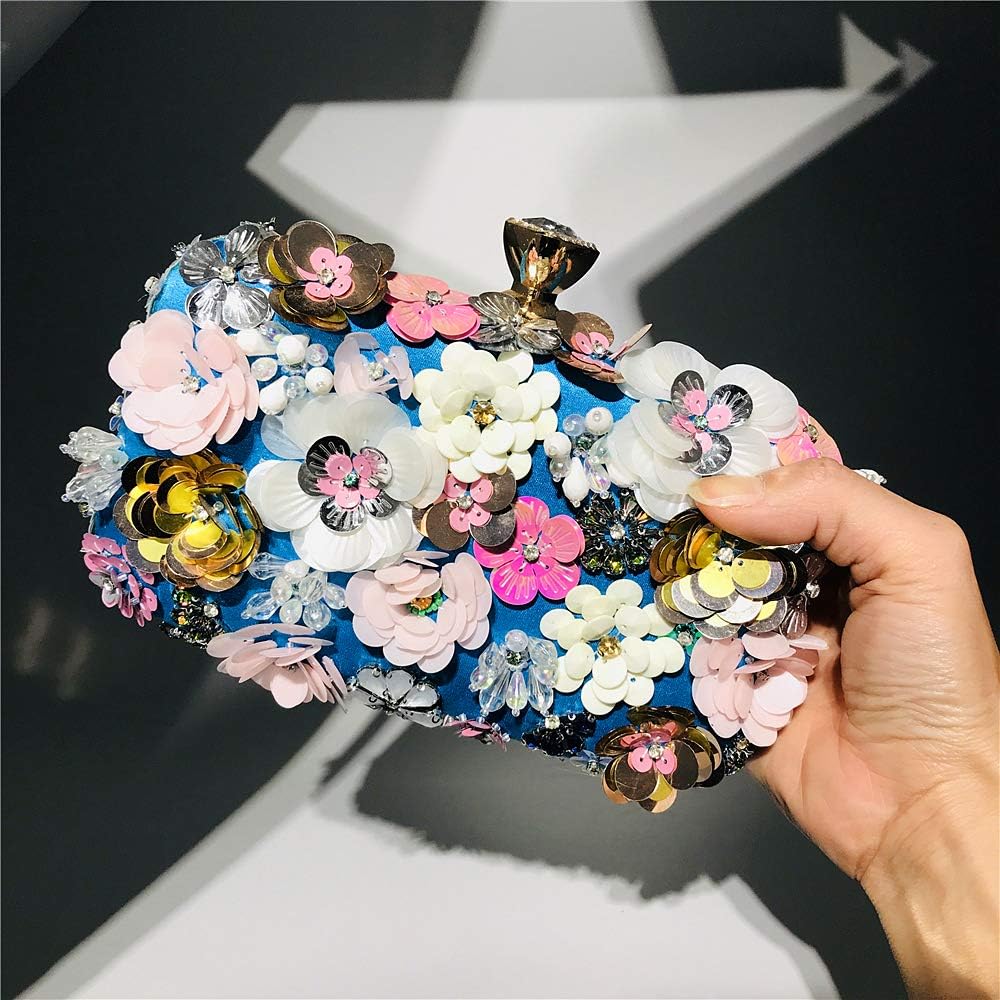 Women Clutches Flower Evening Handbag Chain Strap Shoulder Bag
