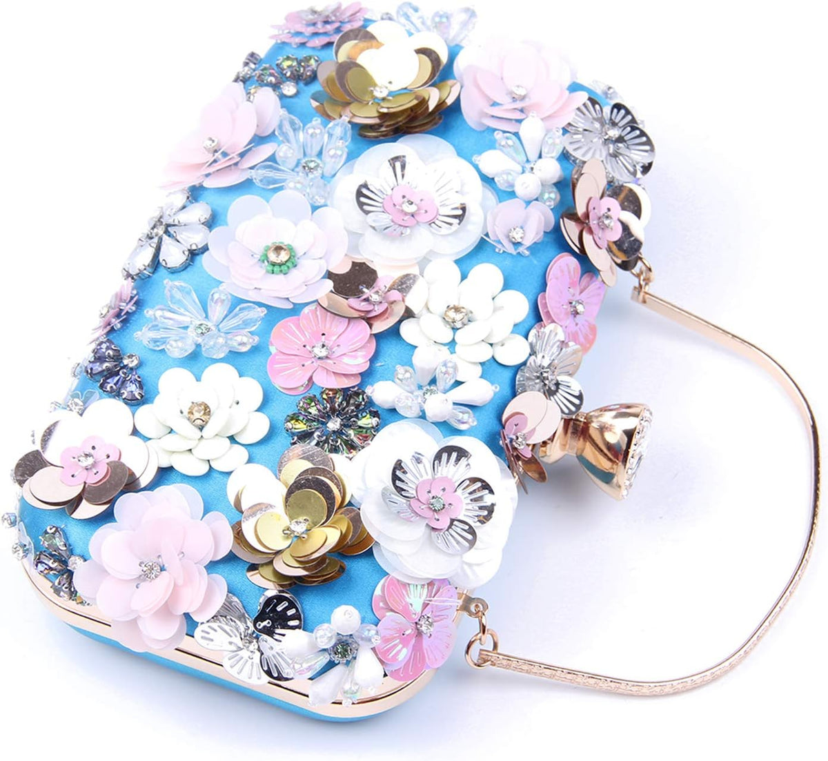 Women Clutches Flower Evening Handbag Chain Strap Shoulder Bag
