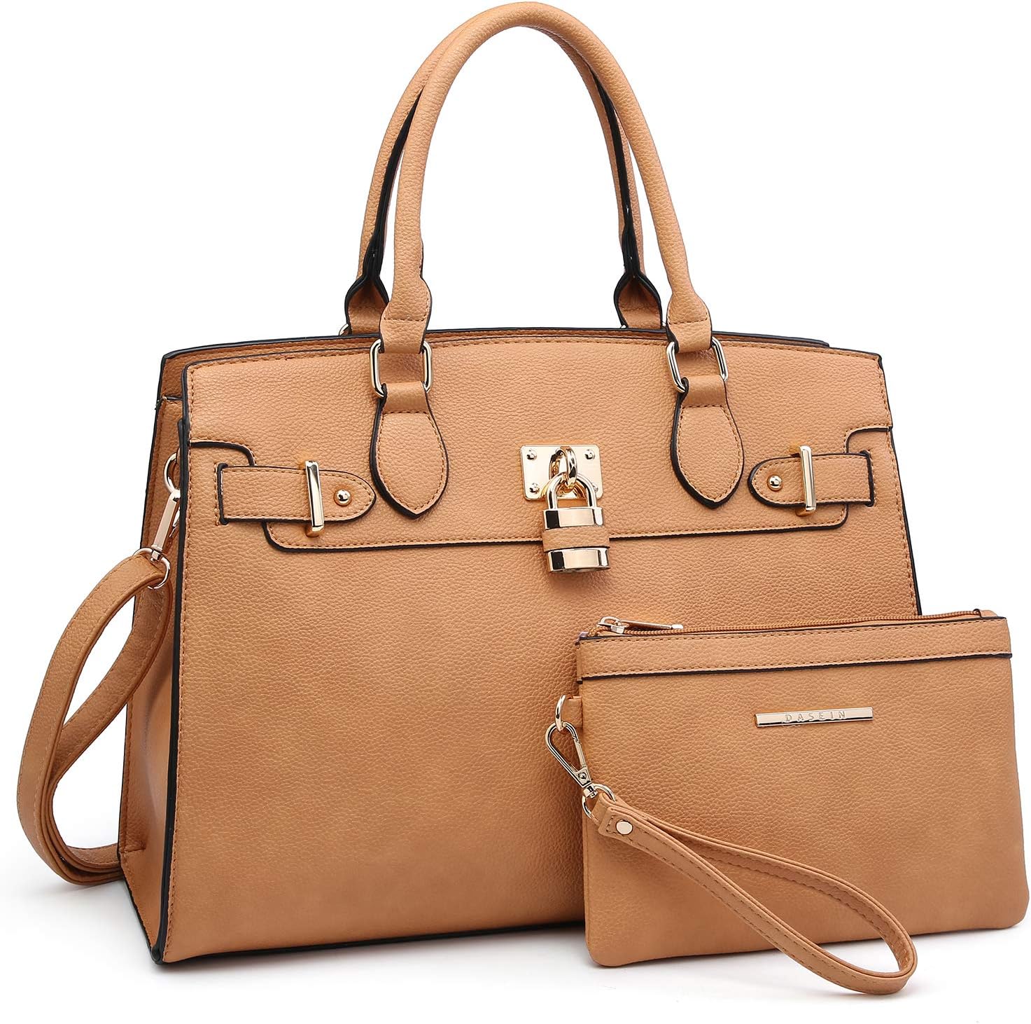 Dasein Women Handbags and Purses Ladies Shoulder Bag Top Handle Satchel Tote Work Bag with Matching Clutch